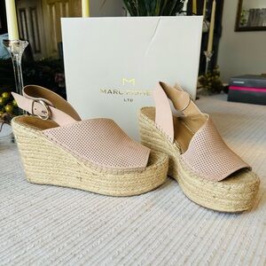 Marc Fisher Women's Blush Perforated Wedge Sandals